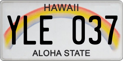 HI license plate YLE037