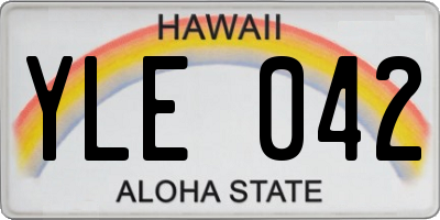 HI license plate YLE042
