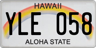 HI license plate YLE058