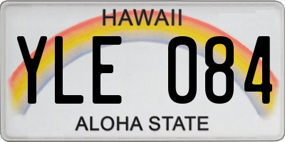 HI license plate YLE084