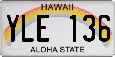 HI license plate YLE136