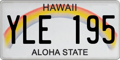HI license plate YLE195