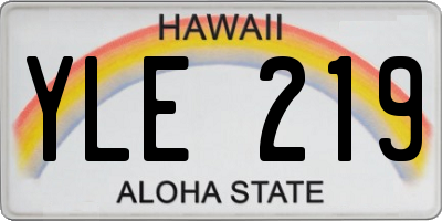 HI license plate YLE219