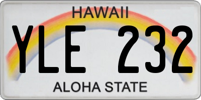 HI license plate YLE232