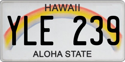 HI license plate YLE239