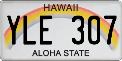 HI license plate YLE307