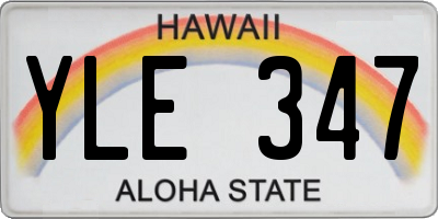 HI license plate YLE347