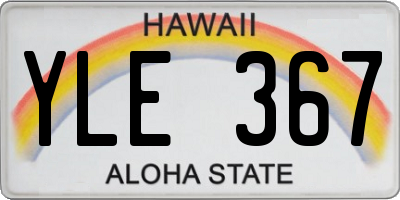 HI license plate YLE367
