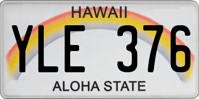 HI license plate YLE376