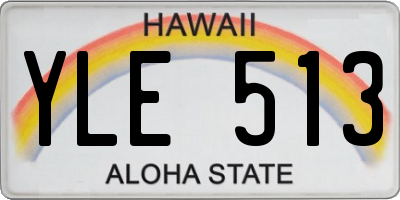 HI license plate YLE513