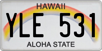 HI license plate YLE531