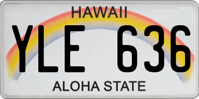 HI license plate YLE636