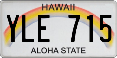 HI license plate YLE715