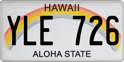 HI license plate YLE726