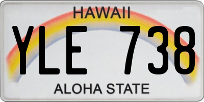 HI license plate YLE738