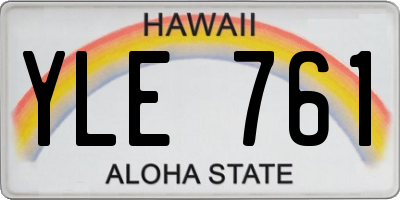 HI license plate YLE761