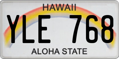 HI license plate YLE768