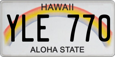 HI license plate YLE770