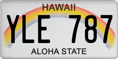 HI license plate YLE787