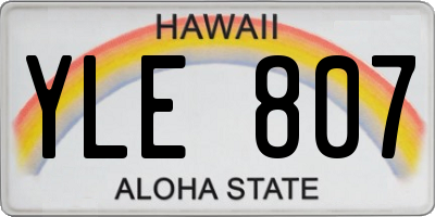 HI license plate YLE807