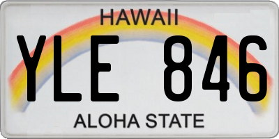 HI license plate YLE846