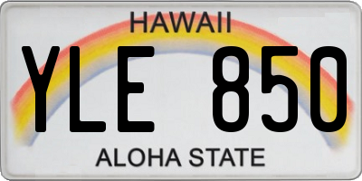 HI license plate YLE850