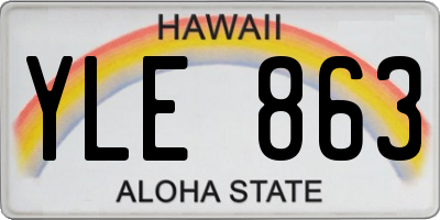 HI license plate YLE863