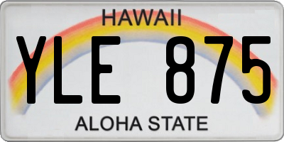 HI license plate YLE875