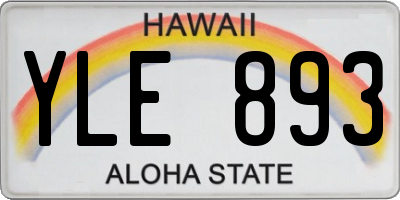 HI license plate YLE893