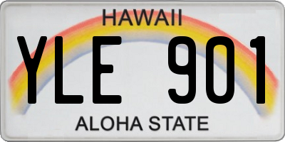 HI license plate YLE901
