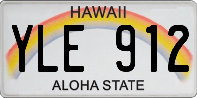 HI license plate YLE912