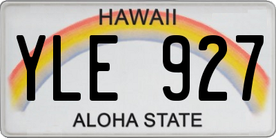 HI license plate YLE927