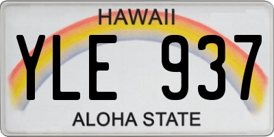 HI license plate YLE937