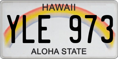 HI license plate YLE973