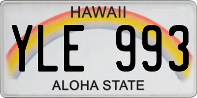 HI license plate YLE993
