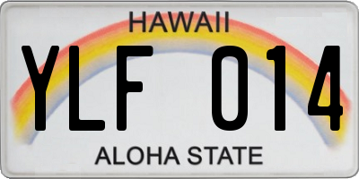 HI license plate YLF014