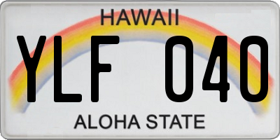 HI license plate YLF040