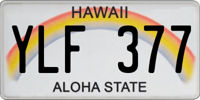 HI license plate YLF377