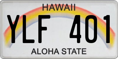 HI license plate YLF401