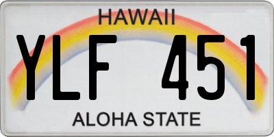 HI license plate YLF451