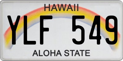 HI license plate YLF549