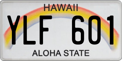 HI license plate YLF601