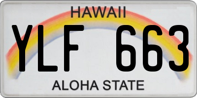 HI license plate YLF663