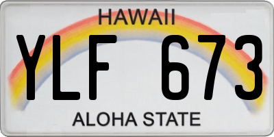 HI license plate YLF673