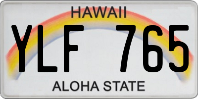 HI license plate YLF765
