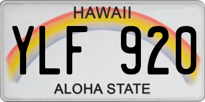 HI license plate YLF920