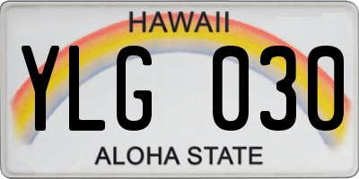 HI license plate YLG030