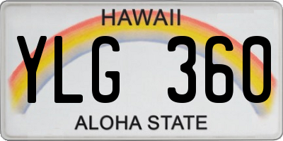 HI license plate YLG360