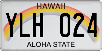 HI license plate YLH024