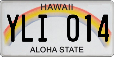 HI license plate YLI014